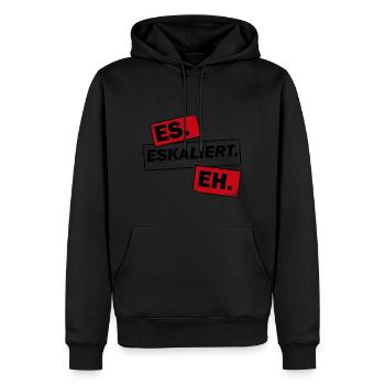 Eskalation - Männer Premium Bio Hoodie - Schwarz - Vorne - Nico (187cm)