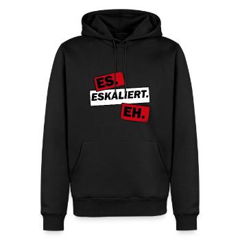 Eskalation - Männer Premium Bio Hoodie - Schwarz - Vorne - Nico (187cm)