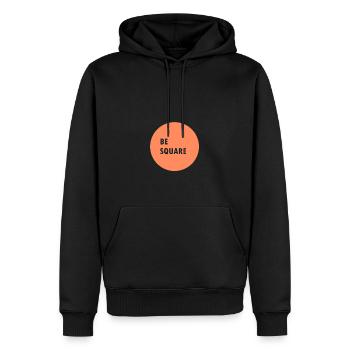 Be square - Männer Premium Bio Hoodie - Schwarz - Vorne - Nico (187cm)
