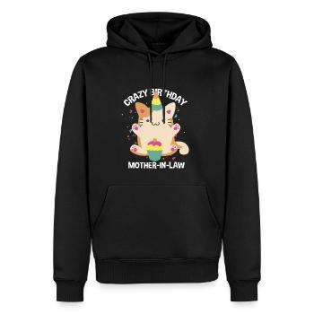 Funny Crazy Birthday Mother-In-Law - Männer Premium Bio Hoodie - Schwarz - Vorne - Nico (187cm)