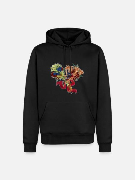 floral spine (bis) - Men’s Premium Organic Hoodie - black