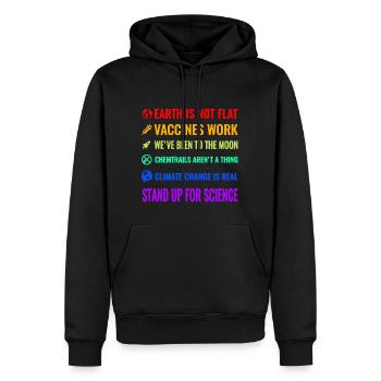 Défendez la chemise science - Sweat à capuche Premium bio Homme - noir - Devant - Nico (187cm)