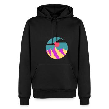 montagne illustration - Sweat à capuche Premium bio Homme - noir - Devant - Nico (187cm)