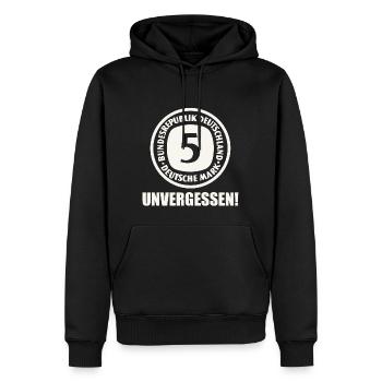 5 Deutsche Mark DM D-Mark Vergangenheit - Männer Premium Bio Hoodie - Schwarz - Vorne - Nico (187cm)