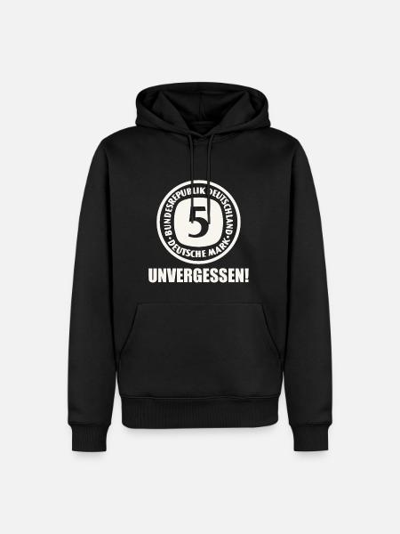 5 Deutsche Mark DM D-Mark Vergangenheit - Männer Premium Bio Hoodie - Schwarz