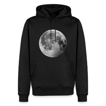 Mond - Männer Premium Bio Hoodie - Schwarz - Vorne - Nico (187cm)