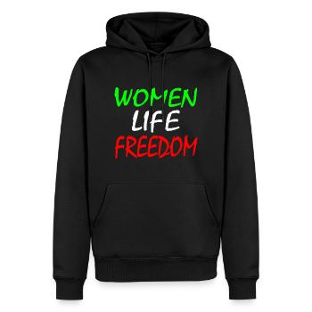 Women life freedom - Sweat à capuche Premium bio Homme - noir - Devant - Nico (187cm)