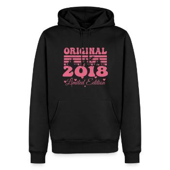 Geschenk zum 6-jährigen Jubiläum für Frauen 2018 | Jahrgang 2018 - Männer Premium Bio Hoodie - Schwarz - Vorne - Nico (187cm)