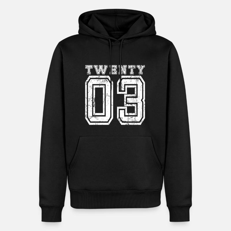 Twenty 2003 - Männer Premium Bio Hoodie - Schwarz