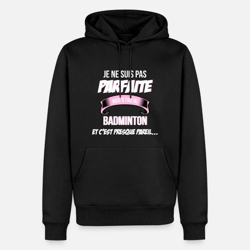 Badminton - Sweat à capuche Premium bio Homme - noir