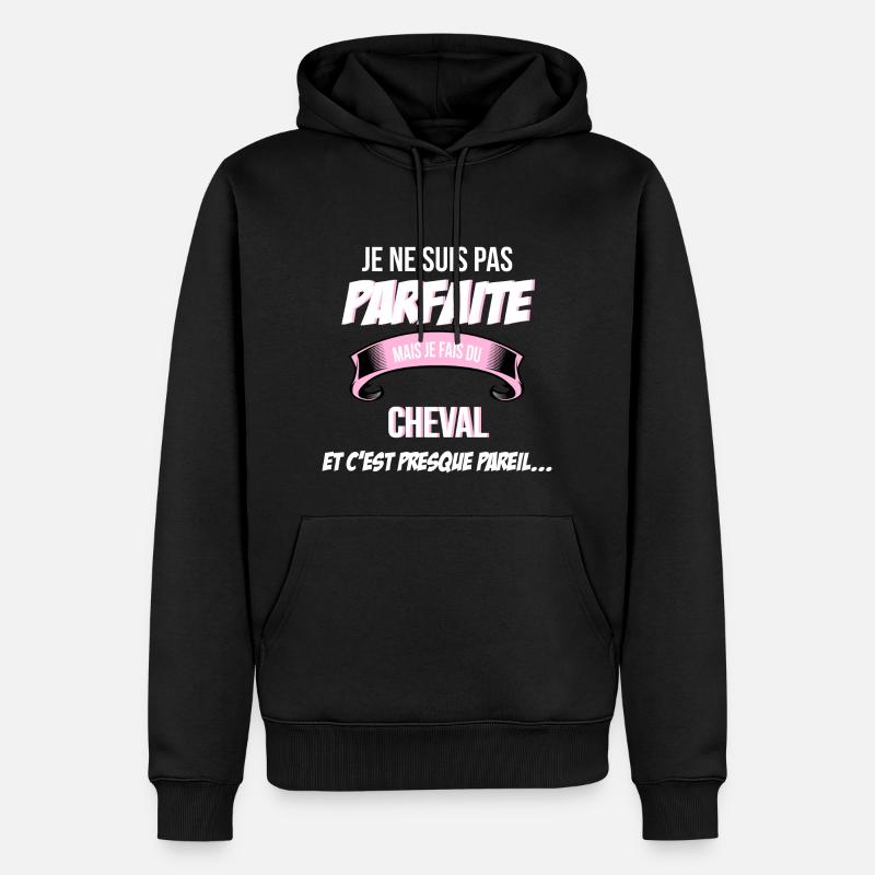 cheval cadeau humour - Sweat à capuche Premium bio Homme - noir