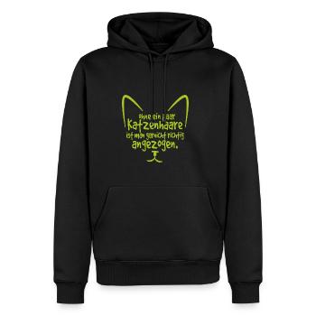 Katzenhaare Geschenk - Männer Premium Bio Hoodie - Schwarz - Vorne - Nico (187cm)