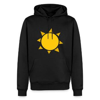 soleil arc-en-ciel nuages soleil météo cloud46 - Sweat à capuche Premium bio Homme - noir - Devant - Nico (187cm)