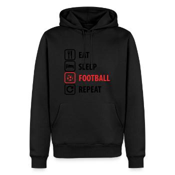 Football - Men’s Premium Organic Hoodie - black - Front - Nico (187cm)