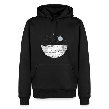 Lune cadeau Waterworks ciel étoilé - Sweat à capuche Premium bio Homme - noir - Devant - Nico (187cm)