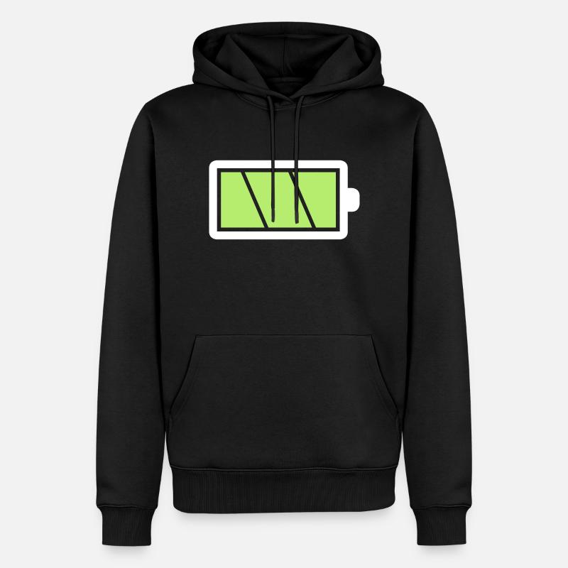 Batterie pleine - Sweat à capuche Premium bio Homme - noir