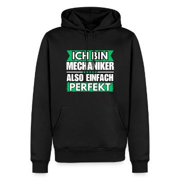 Einfach ein Perfekter Mechaniker - Männer Premium Bio Hoodie - Schwarz - Vorne - Nico (187cm)