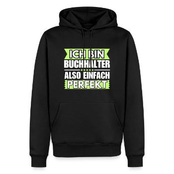 Einfach ein Perfekter Einfach ein Perfekter - Männer Premium Bio Hoodie - Schwarz - Vorne - Nico (187cm)