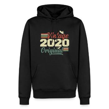 Jahrgang 2020 Retro Jubiläumsgeschenk 2020 - Männer Premium Bio Hoodie - Schwarz - Vorne - Nico (187cm)