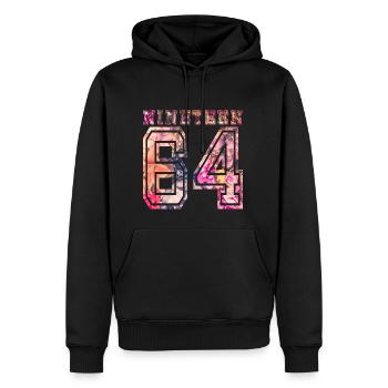 NINETEEN 1964 B - Männer Premium Bio Hoodie - Schwarz - Vorne - Nico (187cm)