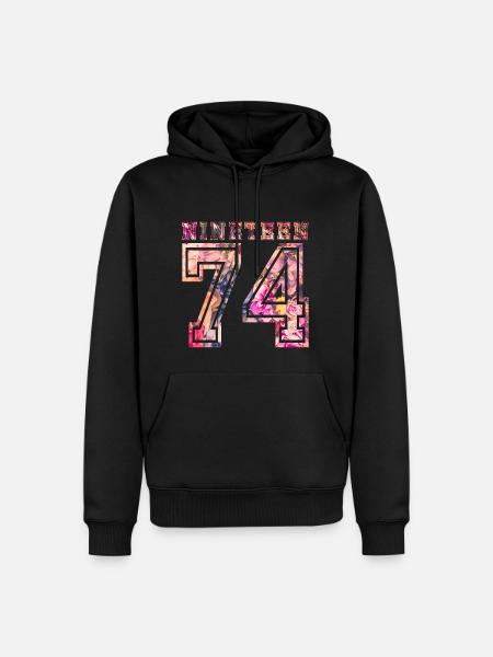 1974 B NINETEEN - Sweat à capuche Premium bio Homme - noir