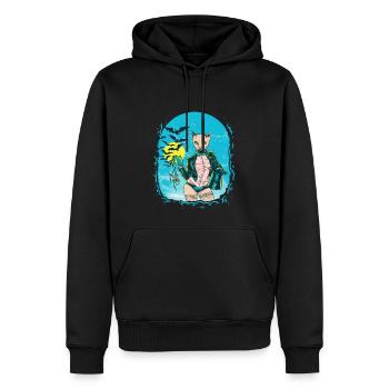 Lady Cool Cat - Sweat à capuche Premium bio Homme - noir - Devant - Nico (187cm)