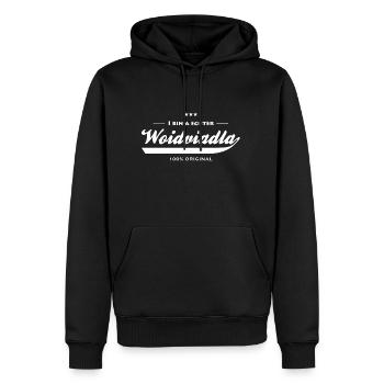 I bin a echta Woidviadla - Waldviertel Geschenk - Männer Premium Bio Hoodie - Schwarz - Vorne - Nico (187cm)