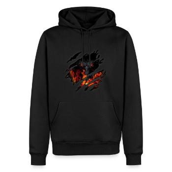 Dragon en moi - Sweat à capuche Premium bio Homme - noir - Devant - Nico (187cm)