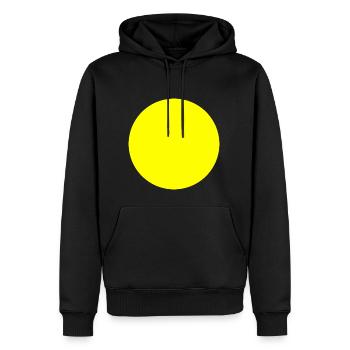 Kreis gelb - Männer Premium Bio Hoodie - Schwarz - Vorne - Nico (187cm)