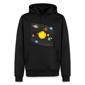 Sonnensystem - Männer Premium Bio Hoodie - Schwarz - Vorne - Nico (187cm)
