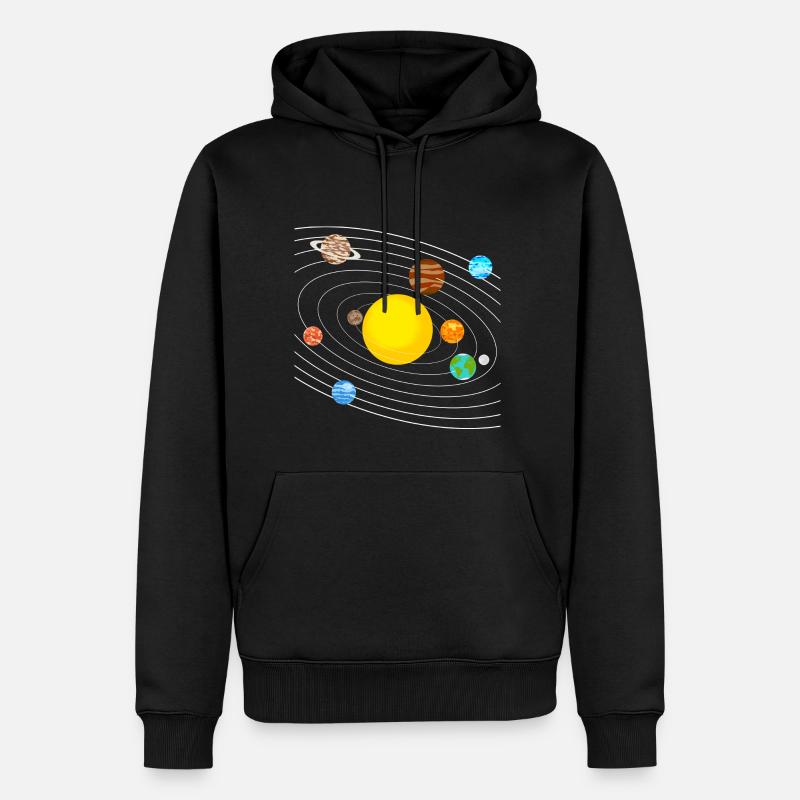 système solaire - Sweat à capuche Premium bio Homme - noir