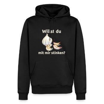Knoblauch Knobi stinken Liebe Geschenk - Männer Premium Bio Hoodie - Schwarz - Vorne - Nico (187cm)