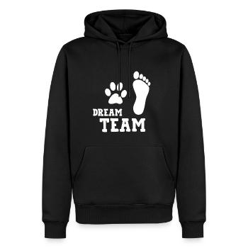 Dream Team drôle de chien T-shirt - Sweat à capuche Premium bio Homme - noir - Devant - Nico (187cm)