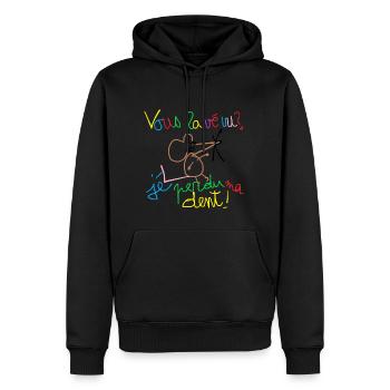 Vous lavé vu ? - Sweat à capuche Premium bio Homme - noir - Devant - Nico (187cm)