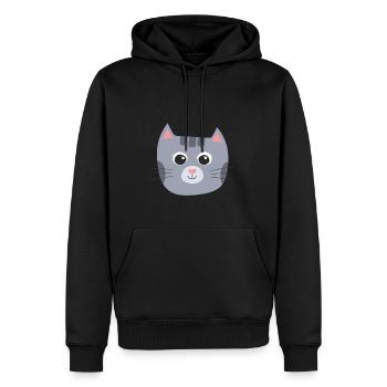 chaton - Sweat à capuche Premium bio Homme - noir - Devant - Nico (187cm)