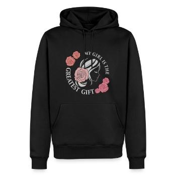 Ma fille est le plus beau cadeau - fille - Sweat à capuche Premium bio Homme - noir - Devant - Nico (187cm)