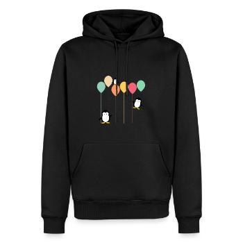 Penguins et ballons - Sweat à capuche Premium bio Homme - noir - Devant - Nico (187cm)
