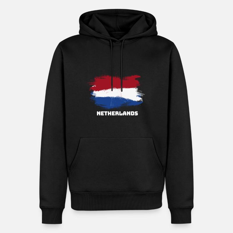 flag flag Pays-Bas Pays-Bas - Sweat à capuche Premium bio Homme - noir