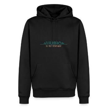 la musique est ma thérapie - la musique est ma thérapie - Sweat à capuche Premium bio Homme - noir - Devant - Nico (187cm)