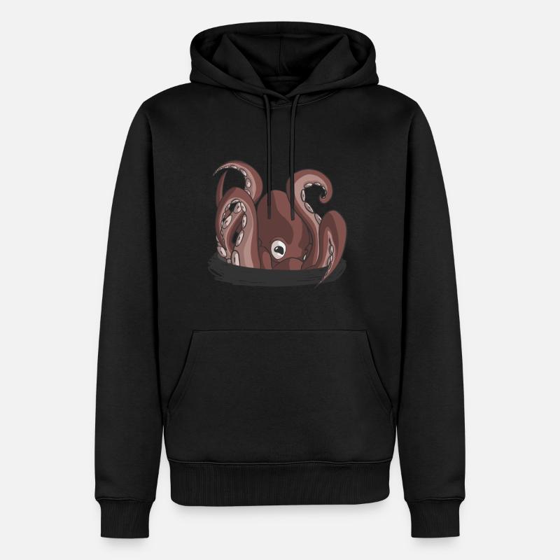 Der Beginn der Krake - Männer Premium Bio Hoodie - Schwarz
