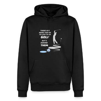 Golf Sport Shirt - mit lustigem Spruch Golfer - Männer Premium Bio Hoodie - Schwarz - Vorne - Nico (187cm)