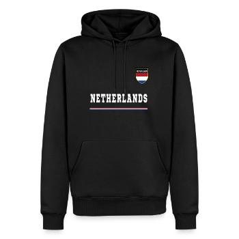 Pays-Bas Pays-Bas Hollande Drapeau néerlandais Drapeau - Sweat à capuche Premium bio Homme - noir - Devant - Nico (187cm)