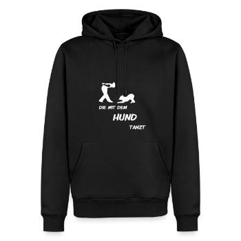 Die mit dem Hund tanzt T- shirt - Männer Premium Bio Hoodie - Schwarz - Vorne - Nico (187cm)