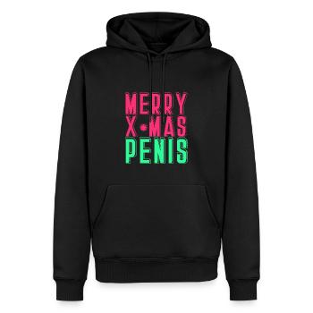 Merry X-Mas Joyeux Noël pénis - Sweat à capuche Premium bio Homme - noir - Devant - Nico (187cm)
