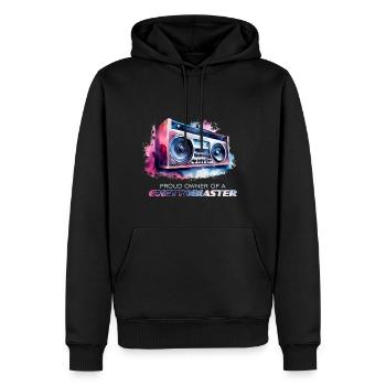 80er 90er Retro Ghettoblaster Vintage Audio Design - Männer Premium Bio Hoodie - Schwarz - Vorne - Nico (187cm)