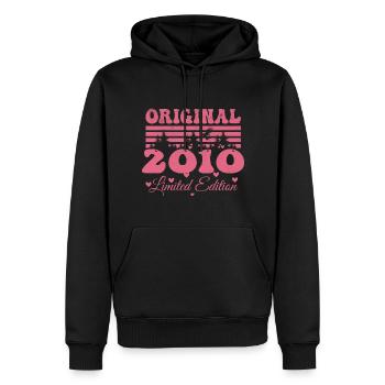Geschenk zum 14. Geburtstag der Frau 2010 | Jahrgang 2010 - Männer Premium Bio Hoodie - Schwarz - Vorne - Nico (187cm)