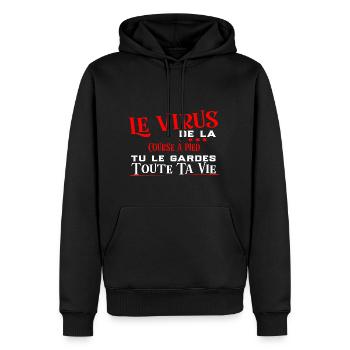 Course à pied Virus cadeau sport - Sweat à capuche Premium bio Homme - noir - Devant - Nico (187cm)