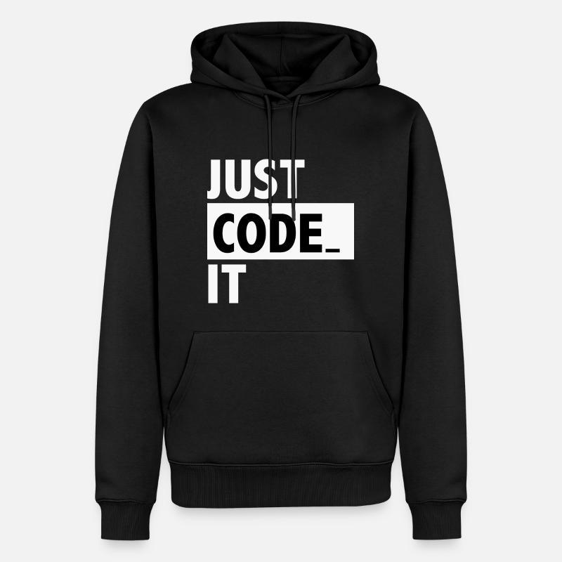 just code it - Sweat à capuche Premium bio Homme - noir