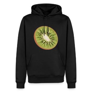 kiwi - Männer Premium Bio Hoodie - Schwarz - Vorne - Nico (187cm)