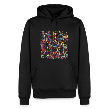 points colorés / confettis - Sweat à capuche Premium bio Homme - noir - Devant - Nico (187cm)